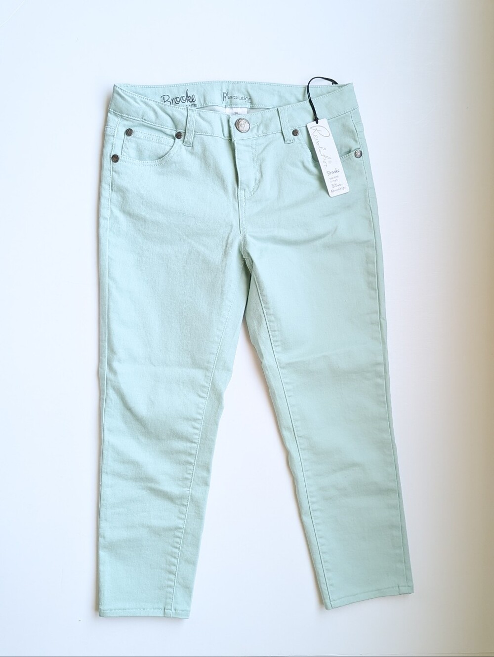 NWT Cropped Ankle Jeans - Mint Green Pastel
